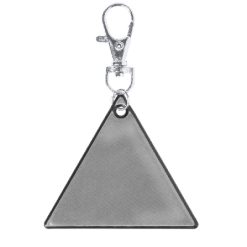 Portachiavi personalizzati triangolo argento, PVC, 6,1 x 5,3 x 0,1 cm