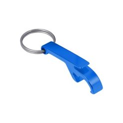 Portachiavi personalizzati, apribottiglie e un apriscatole blu, metallo, alluminio, 5,5 x 0,9 x 1,5 cm