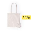 Borsa pieghevole in tessuto bianco, 100% cotone 105 g/m2, 37 x 41 cm