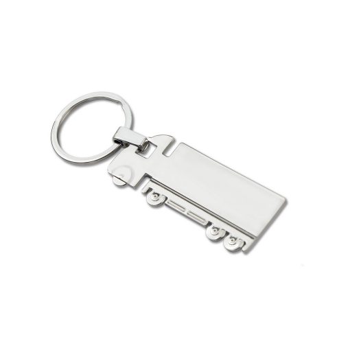 Portachiavi personalizzati "camion" argento, metallo, 7,5 x 2,9 x 0,3 cm - immagine 2