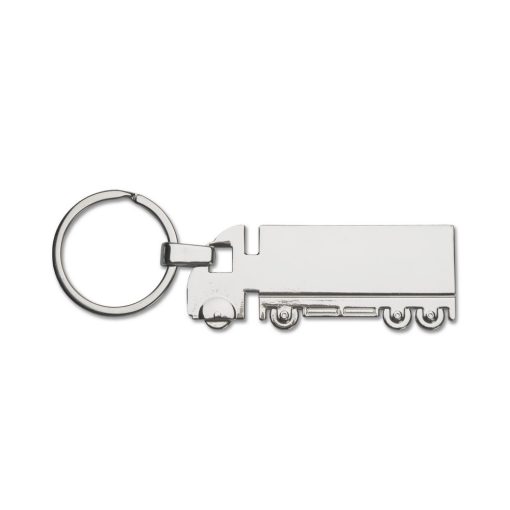 Portachiavi personalizzati "camion" argento, metallo, 7,5 x 2,9 x 0,3 cm - immagine 3