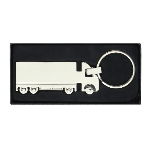 Portachiavi personalizzati "camion" argento, metallo, 7,5 x 2,9 x 0,3 cm - immagine 4