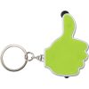 Portachiavi personalizzati, touch pen "like it" con lampadina LED verde chiaro, ABS, acciaio, 6,1 x 8,1 x 1,2 cm