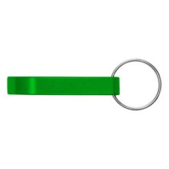 Portachiavi personalizzati, apribottiglie verde, alluminio, 5,5 x 1 cm