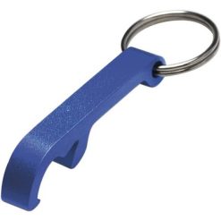 Portachiavi personalizzati, apribottiglie blu scuro, alluminio, 5,5 x 1 cm