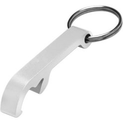 Portachiavi personalizzati, apribottiglie argento, alluminio, 5,5 x 1 cm