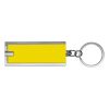 Portachiavi personalizzati, 1 luce LED giallo, plastica, metallo, 6 x 2,5 x 0,5 cm