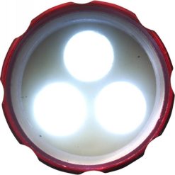 Portachiavi personalizzati con moschettone, 3 luci LED rosso, metallo, Ø1,7 x 5,3 cm