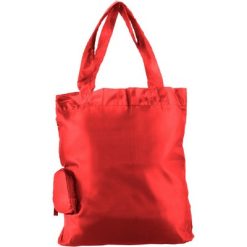 Borsa pieghevole personalizzata in poliestere, rosso, poliestere 190T, 8 x 2,5 x 10  cm (spiegato  42 x 38 cm)