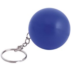 Portachiavi personalizzati, palla antistress blu scuro, Schiuma PU, Ø4 cm