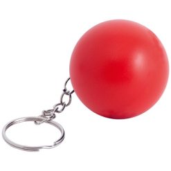 Portachiavi personalizzati, palla antistress rosso, Schiuma PU, Ø4 cm