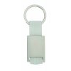 Portachiavi personalizzati con badge in metallolo bianco, metallo, poliestere, 2,8 x 6,5 x 0,4 cm