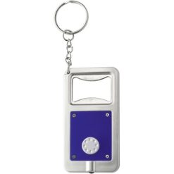 Portachiavi personalizzati, apribottiglie con lampadina LED blu, plastica, metallo, 7,2 x 3,9 x 0,8 cm