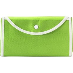 Borsa in TNT personalizzata, pieghevole, verde chiaro, TNT 80 g/m2, 11 x 19,3 x 2,5 cm