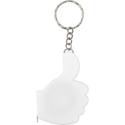 Portachiavi personalizzati "like it", righello 1m bianco, plastica, metallo, 5,7 x 4 x 1 cm