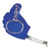 Portachiavi personalizzati "like it", righello 1m blu scuro, plastica, metallo, 5,7 x 4 x 1 cm