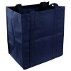 Borsa in TNT personalizzata, blu scuro, TNT 90 g/m2, 36 x 34 x 22,5 cm