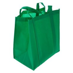 Borsa in TNT personalizzata, verde, TNT 90 g/m2, 36 x 34 x 22,5 cm