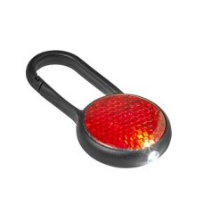 Luce di sicurezza con moschettone personalizzato rosso, PS, PP, 6,9 x 3,6 x 1,3 cm