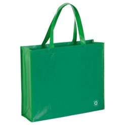 Borsa in TNT personalizzata, verde, TNT laminato 100 g/m2, 40 x 35 x 13 cm