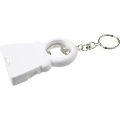 Portachiavi personalizzati, allegro apribottiglie, supporto per telefono, pulitore dello schermo bianco, ABS, alluminio, 8,3 x 5,2 x 1,3 cm