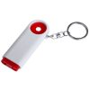 Portachiavi personalizzati, gettone da spesa, torcia LED rosso, ABS, 2,5 x 7 x 1 cm