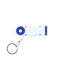 Portachiavi personalizzati, gettone da spesa, torcia LED blu, ABS, 2,5 x 7 x 1 cm