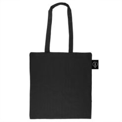 Borsa B'RIGHT in tessuto personalizzate nero, 100% cotone riciclato 200 g/m2, 38 x 40 cm