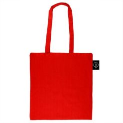 Borsa B'RIGHT in tessuto personalizzate rosso, 100% cotone riciclato 200 g/m2, 38 x 40 cm