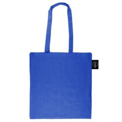 Borsa B'RIGHT in tessuto personalizzate blu, 100% cotone riciclato 200 g/m2, 38 x 40 cm