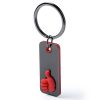 Portachiavi personalizzati "like it" rosso, acciaio inossidabile, 2,3 x 5,2 x 0,8 cm