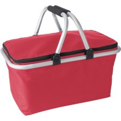 Cestino pieghevole in poliestere personalizzata, borsa termoisolante, rosso, ABS, alluminio , EVA, poliestere 320-330 g/m2, 48 x 28 x 24 cm