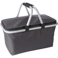 Cestino pieghevole in poliestere personalizzata, borsa termoisolante, grigio, ABS, alluminio , EVA, poliestere 320-330 g/m2, 48 x 28 x 24 cm