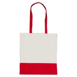 Borse in tessuto personalizzate rosso, cotone 140 g/m2, 38 x 42 cm (maniglie 70 x 2 cm)