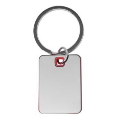 Portachiavi personalizzati rosso, acciaio inossidabile, 2,9 x 4 x 0,4 cm