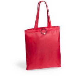 Borsa pieghevole personalizzata in poliestere, rosso, poliestere 190T, 38 x 41 cm