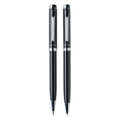 Set da scrittura personalizzato Swiss Peak "lampadina", nero, stal, ABS, 13,8 x Ø 1 cm