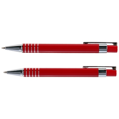 Set scrittura personalizzato, penna e matita, rosso, alluminio, 16