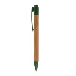 Penna in bambù personalizzata, verde, bambù, plastica, Ø1,1 x 14,2 cm