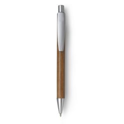 Penna in bambù personalizzata, argento, bambù, plastica, Ø1,1 x 14,2 cm