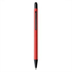 Penne personalizzate, touch pen, rosso, alluminio, Ø0,8 x 13,9 cm