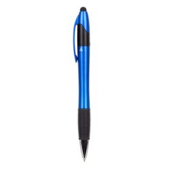 Penne personalizzate, touch pen, blu scuro, plastica, gomma, 14,5 x 1,2 x 1,7 cm