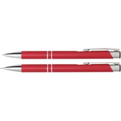 Set scrittura personalizzato, penna e portamine, rosso, alluminio, EVA, 16,3 x 5,5 x 2,2 cm