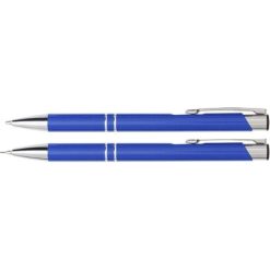 Set scrittura personalizzato, penna e portamine, blu, alluminio, EVA, 16,3 x 5,5 x 2,2 cm