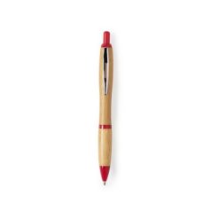 Penna in bambù personalizzata, rosso, bambù, Ø1,3 x 14,2 cm