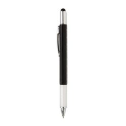 Penne personalizzate multifunzionali 5 in 1, righello, livella a bolla, cacciavite, touch pen, nero, ABS, 1.4 x 15